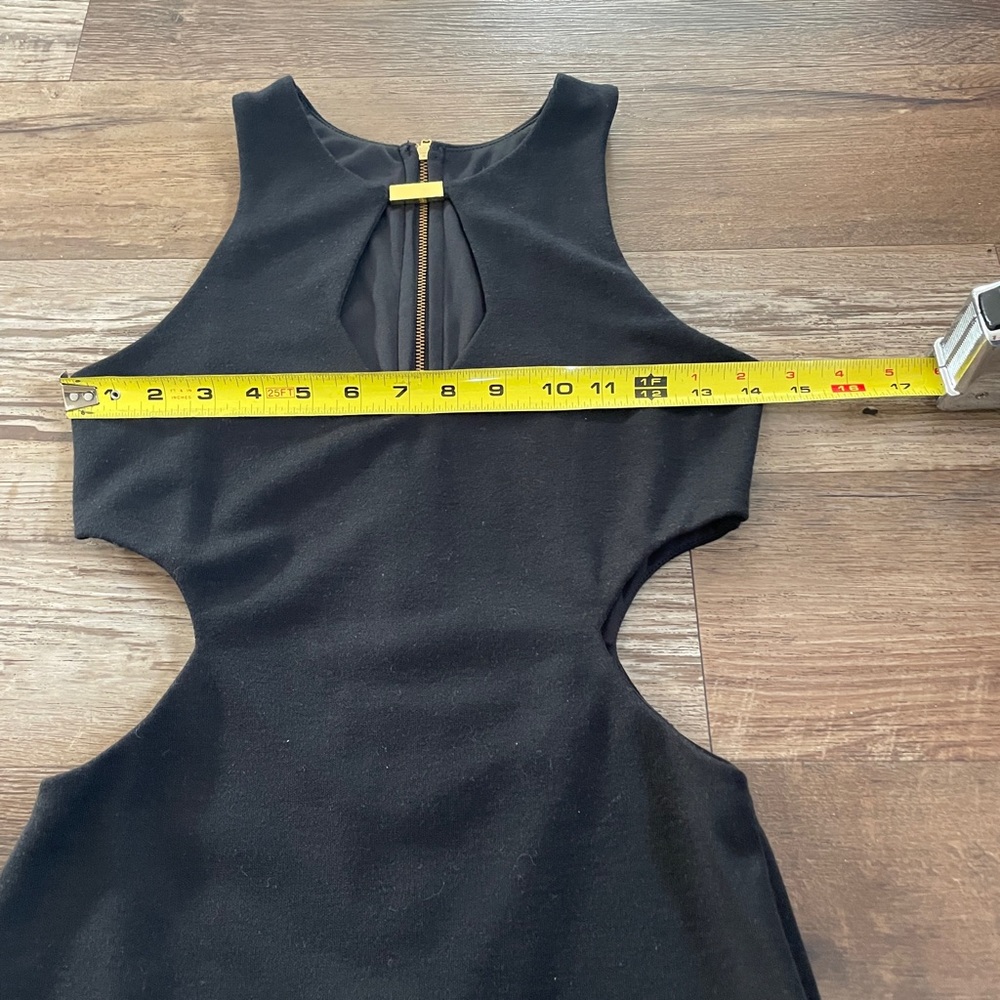 Asos petite black midi dress side cutouts 4 - Picture 4 of 8